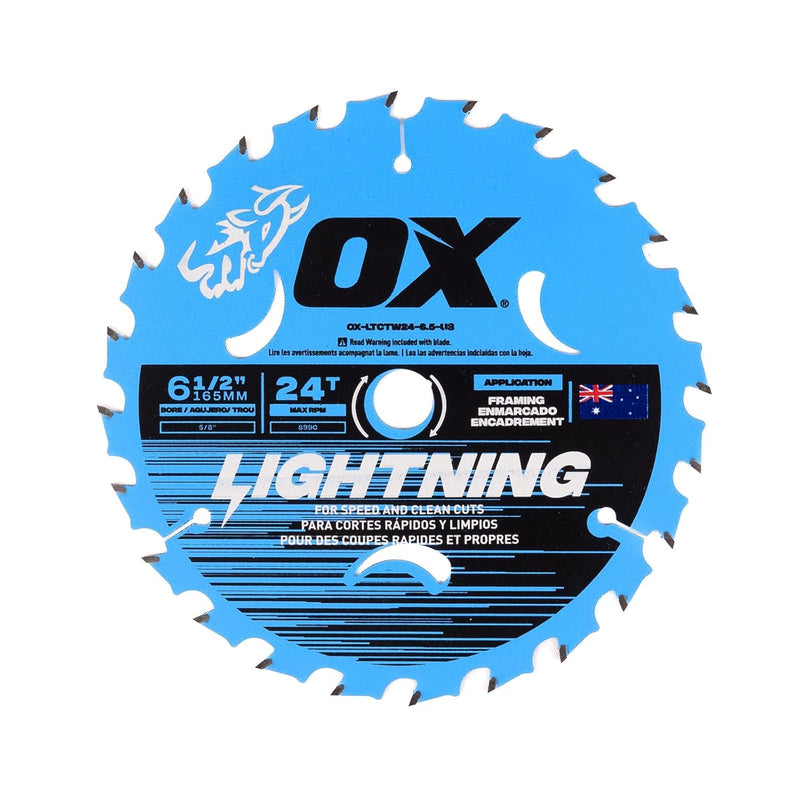 OX Pro 24-Tooth Lightning 6-1/2-Inch Circular Saw Blade