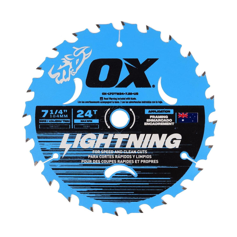 OX Pro 24-Tooth Lightning 7-1/4-Inch Circular Saw Blade