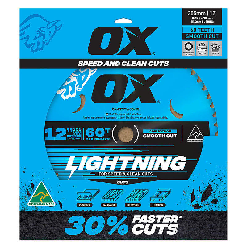 OX Pro 60-Tooth Lightning 12-Inch Circular Saw Blade