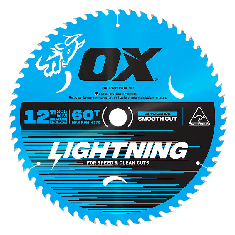 OX Pro 60-Tooth Lightning 12-Inch Circular Saw Blade