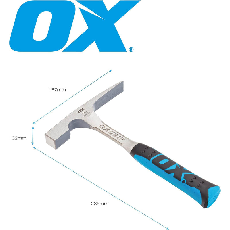 OX 24oz Brick Hammer - OXGRIP Handle