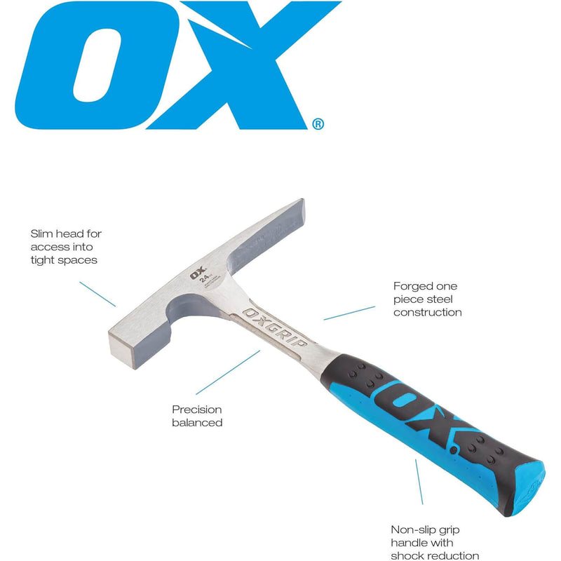 OX 24oz Brick Hammer - OXGRIP Handle