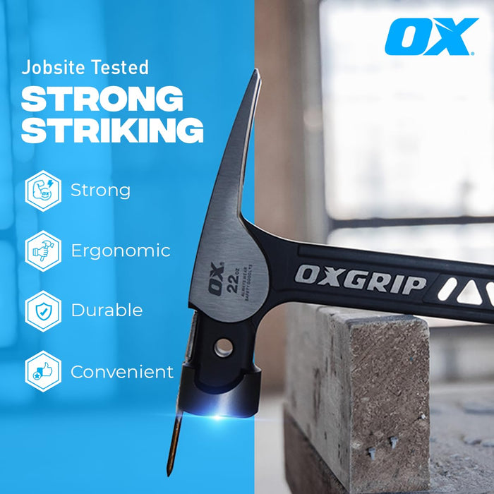 OX Pro Ultrastrike Framing Hammer Smooth Face Straight Claw