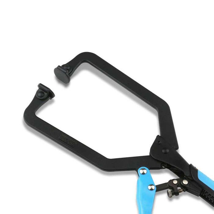 OX Tool Auto Adjust 10-Inch Long Reach C Clamp With Swivel Pad – Gripped - OX-P204502