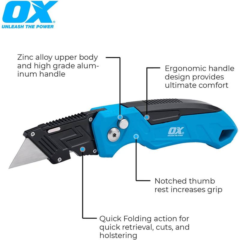 OX Tools Professional Heavy Duty Fixed Blade Folding Knife OX-P224301