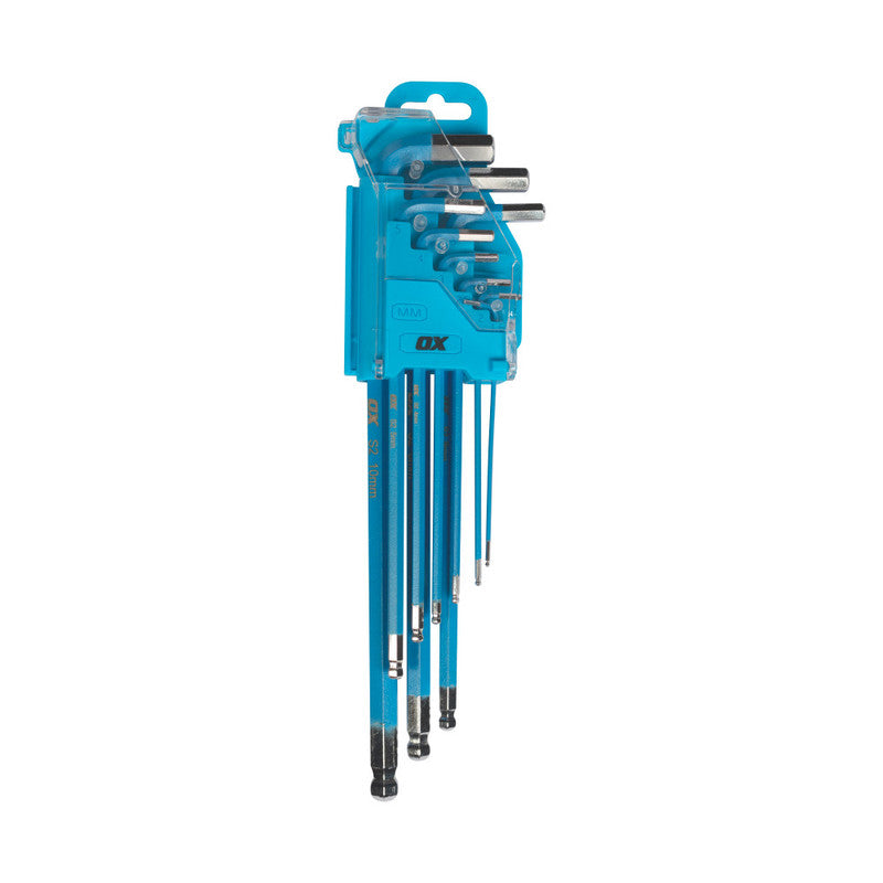 OX Tools Pro Hex Allen Key Long 9pc Set - OX-P322609