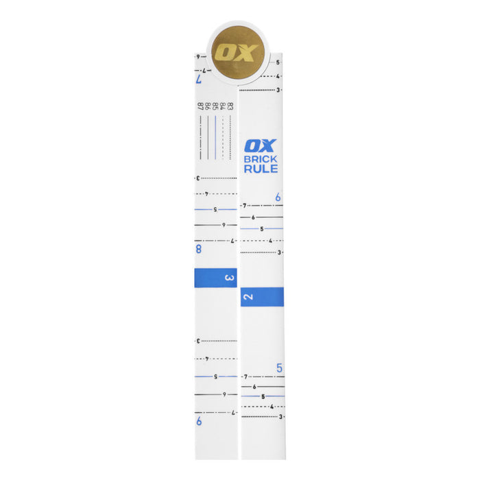 OX Tools Pro Metric Tuff Rule – White | Brick Gauge - OX-P509013