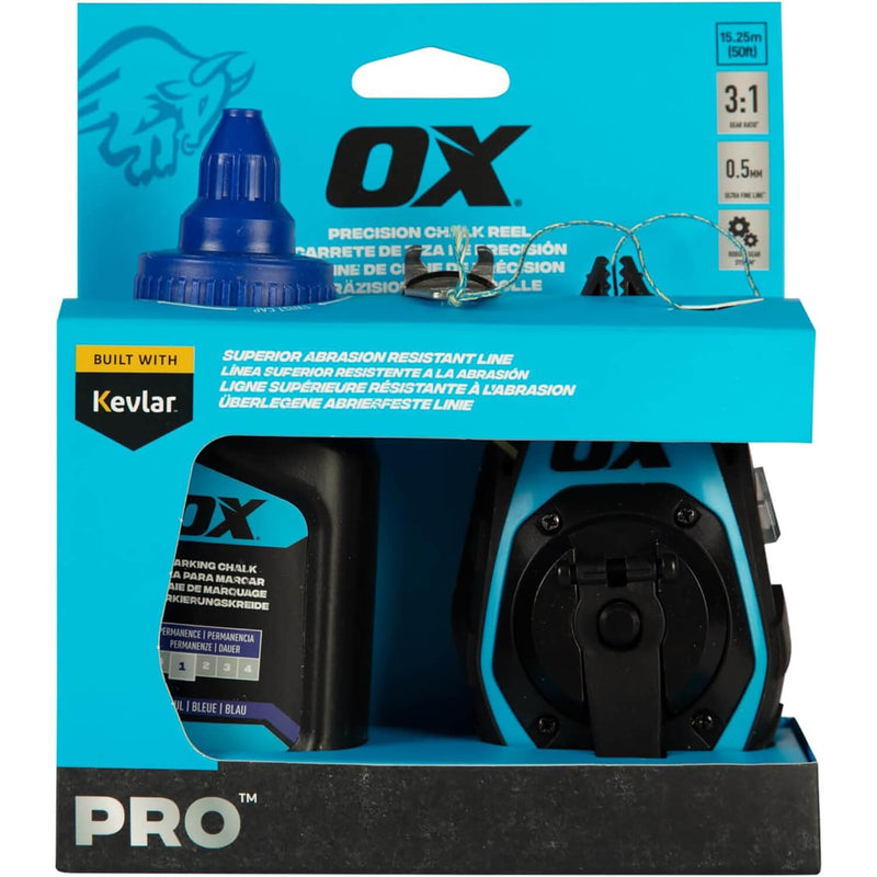 OX 15.25M 3:1 Pro Kevlar Fine Line Chalk Reel OX-P630702