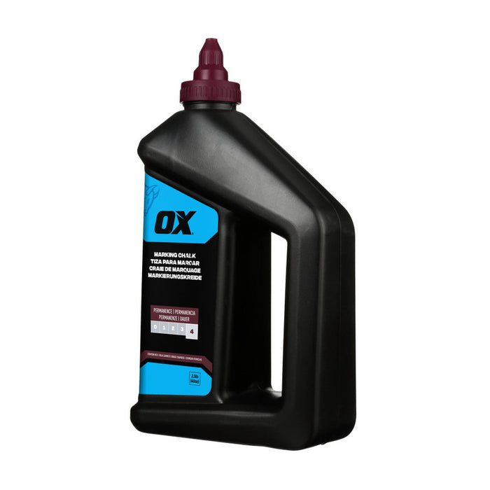 OX Tools 40-ounce/2.5-Pound Hi-Permanence Crimson Red Marking Chalk – Permanence 4 - OX-P630810