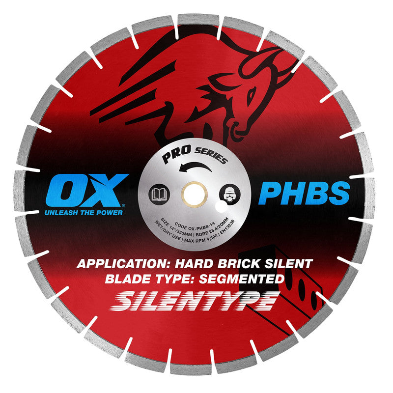 OX Professional PHBS 14 Silent Diamond Blade - Hard Brick - OX-PHBS-14