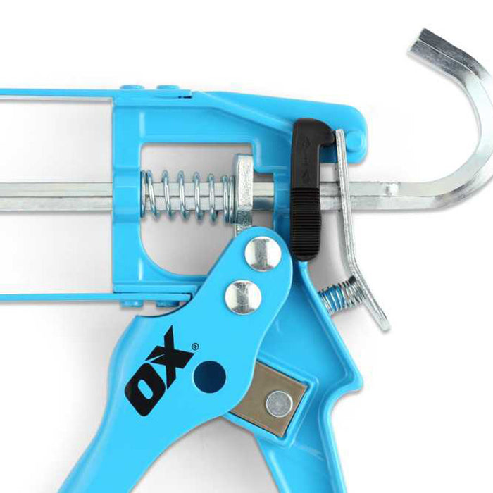 OX Tools 10-Ounce Tools Skeleton Caulk Gun | 10:1 Thrust Ratio