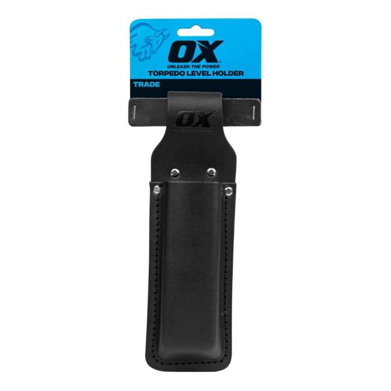 OX Trade Black Leather Torpedo Level Holder