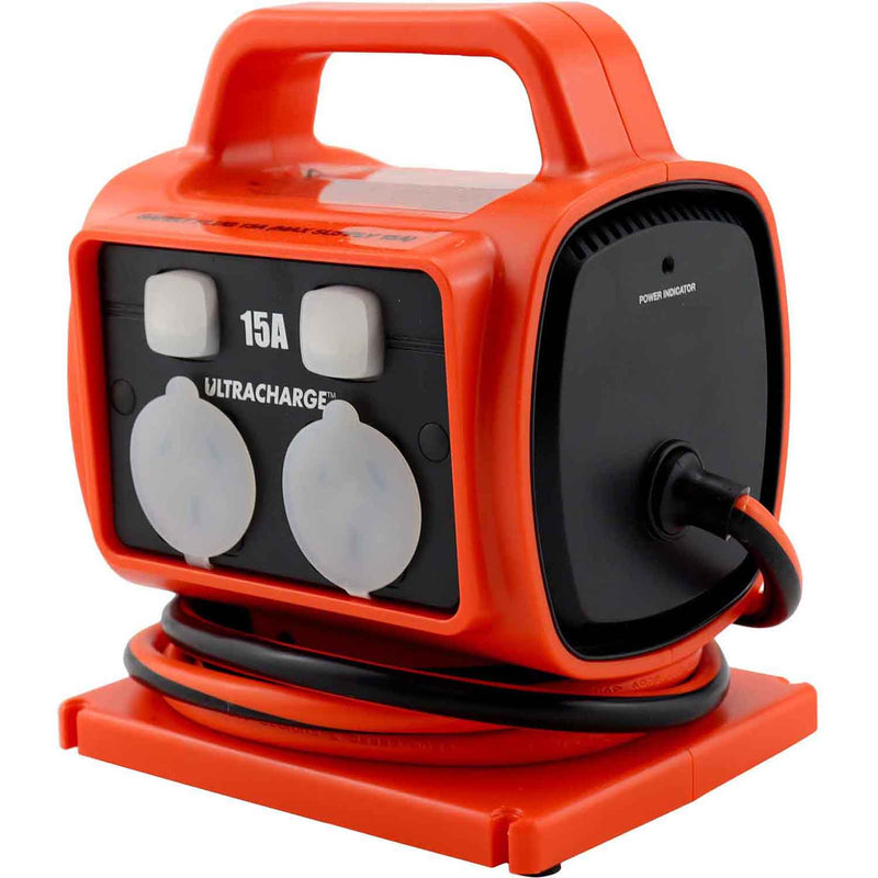 Ultracharge 15a 4 Way RCD Safety Power Block 15a Plug - UR115/4R - Betontools Australia
