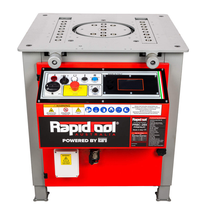 Rapidtool Premium 400-415V Heavy Duty 6-28mm Rebar Bender + 6-24mm Rebar Cutter - PRBC-28X