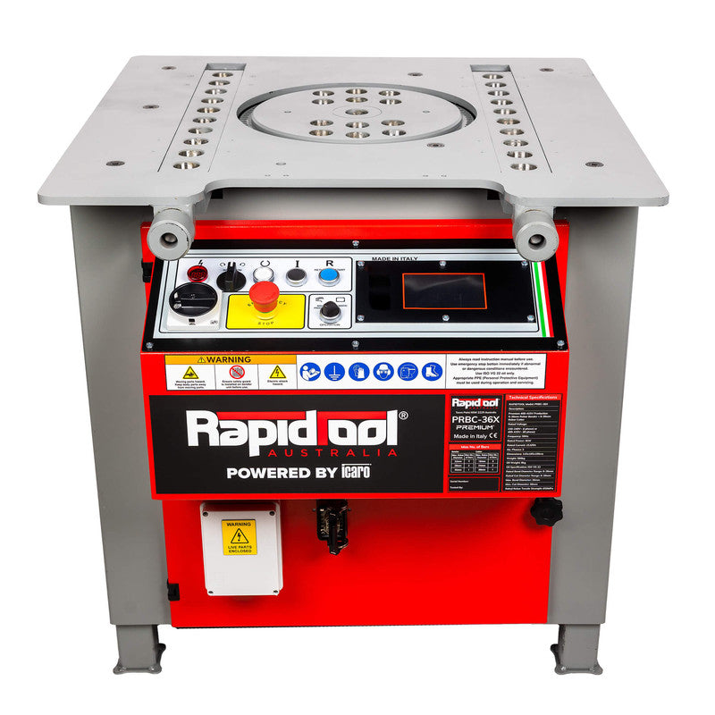 Rapidtool Premium 400-415V Heavy Duty 6-36mm Rebar Bender + 6-30mm Rebar Cutter - PRBC-36X