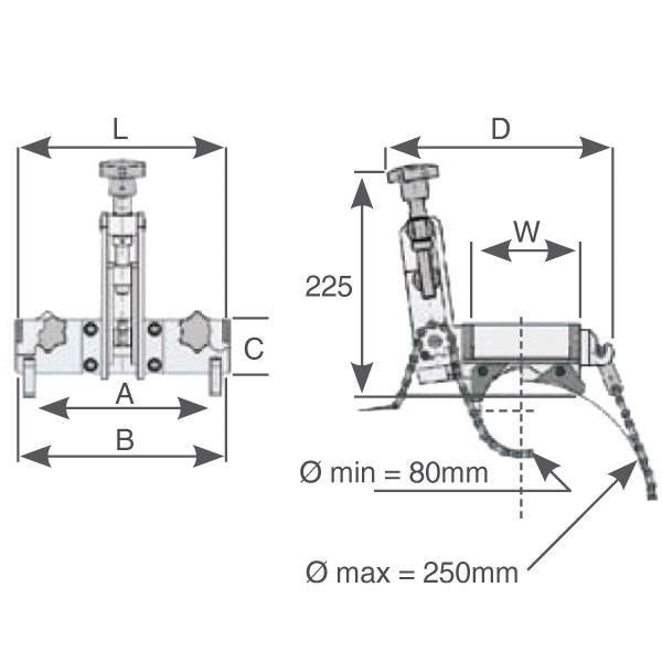Holemaker Pipe Attachment, Single Chain, To Suit