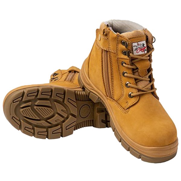 Maxisafe Cougar 6 Wheat Lace Up Side Zip Collar Boot Non-Safety - SORRENTO