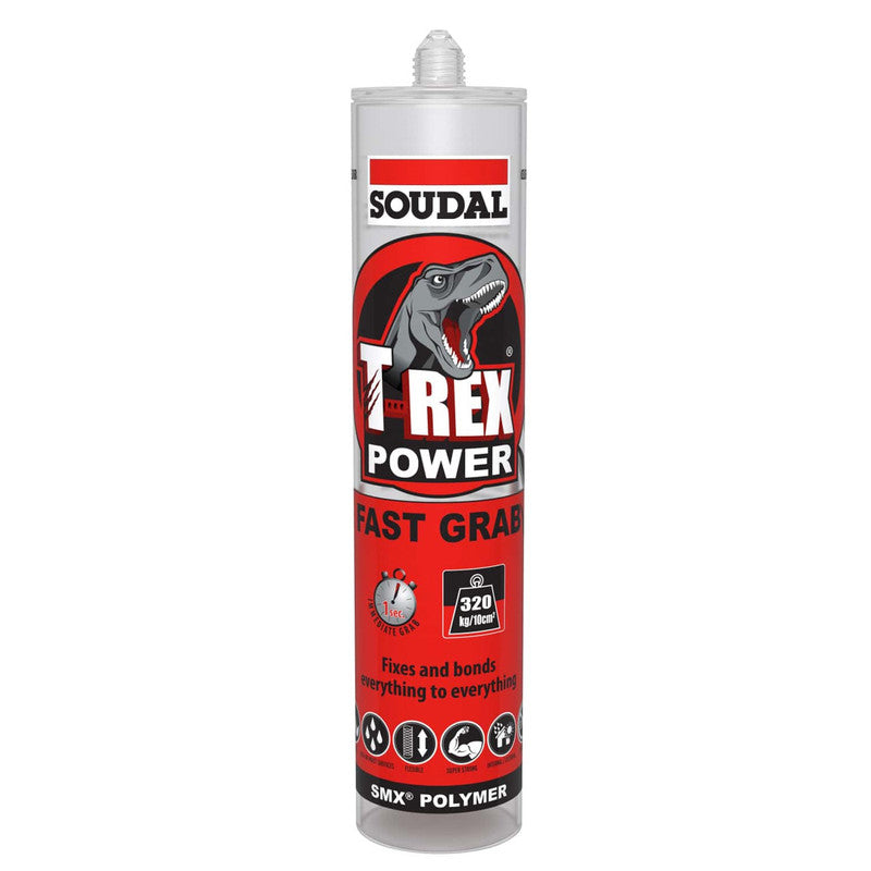 Soudal T-Rex 290ml Power Fast Grab Clear 134912