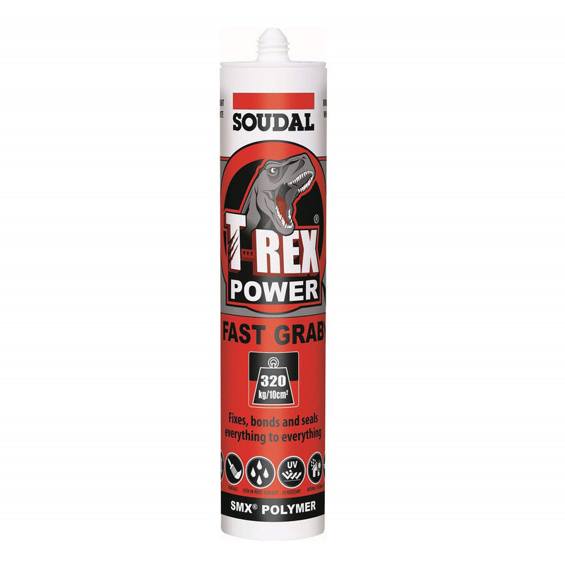 Soudal T-Rex 290ml Power Fast Grab Steel Grey 121970