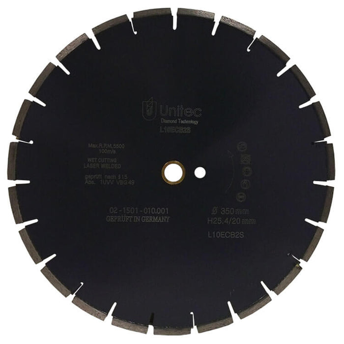 Unitec Diamond 350mm Silent Block Segmented Diamond Blade