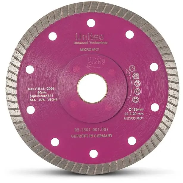 Unitec Diamond 125mm Lazorcut Thin Turbo Diamond Blade