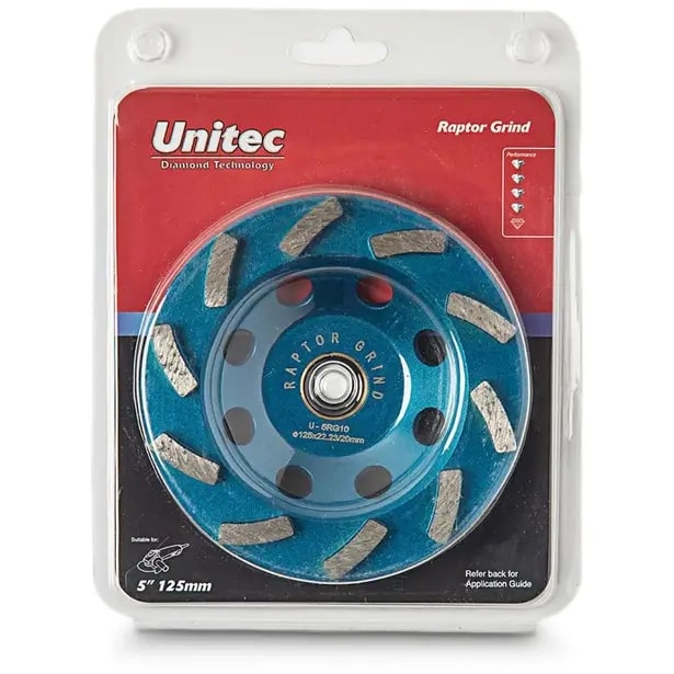 Unitec Diamond 125mm Raptor Grind Diamond Cup