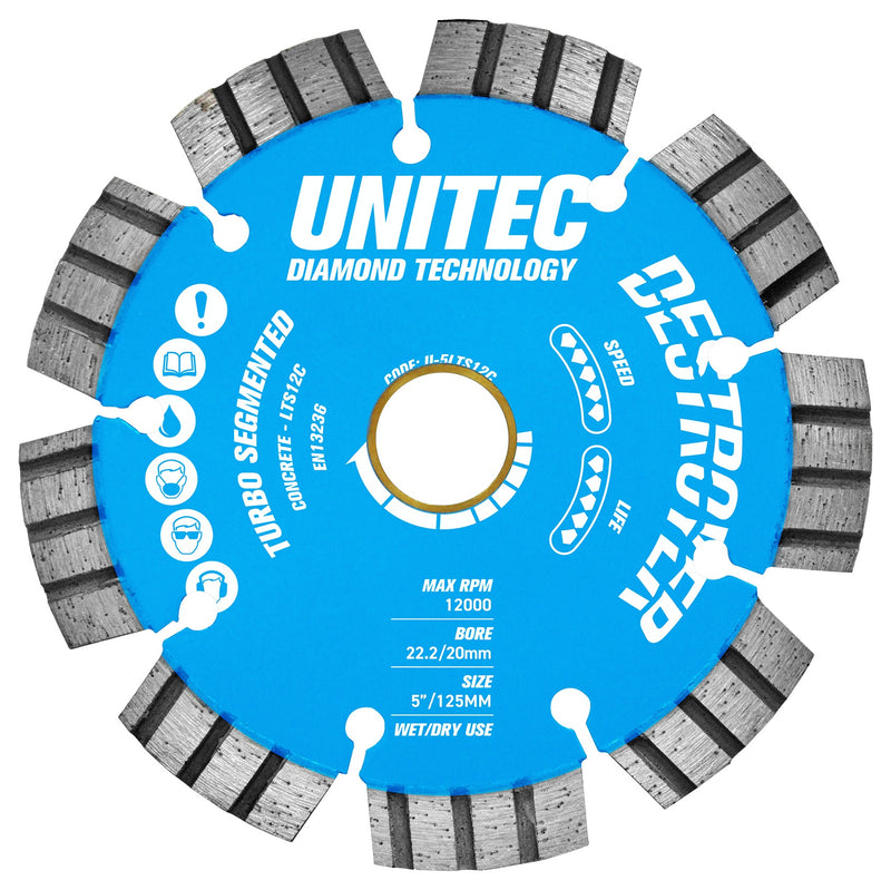 Unitec 125mm Concrete Destroyer 5LTS12C - Betontools Australia
