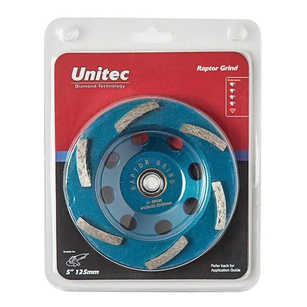 Unitec Diamond 125mm Raptor Grind Diamond Cup