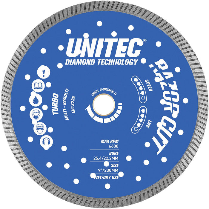 Unitec Diamond Razorcut Multi Turbo Diamond Blade