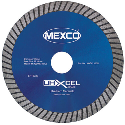 Mexco Ultra Hard Materials Diamond Blade 125 x 1.2 x 22.23mm  - UHXCEL12522
