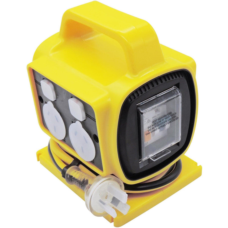 Ultracharge 10a 4way RCD Safety Power Block - UR100/4R - Betontools Australia
