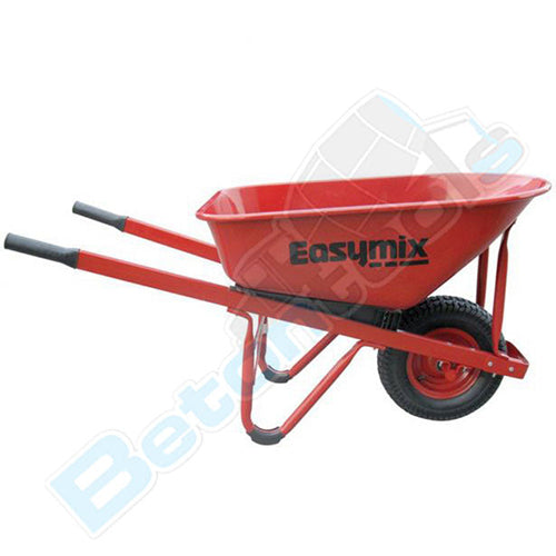 Easymix Red Barrow with Steel Tray W300S-HSRWRS - Betontools Australia