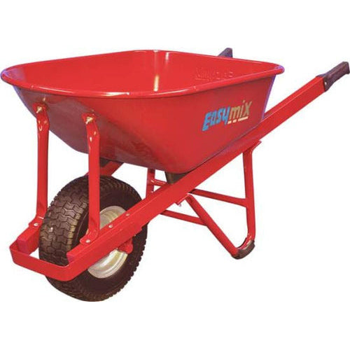 Easymix Red Steel Tray Barrow Wide FF Wheel Steel Handles W566S-FF