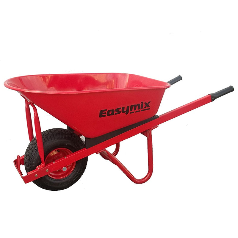 Easymix Red Tray Barrow Wide Wheel Steel Handles W566S
