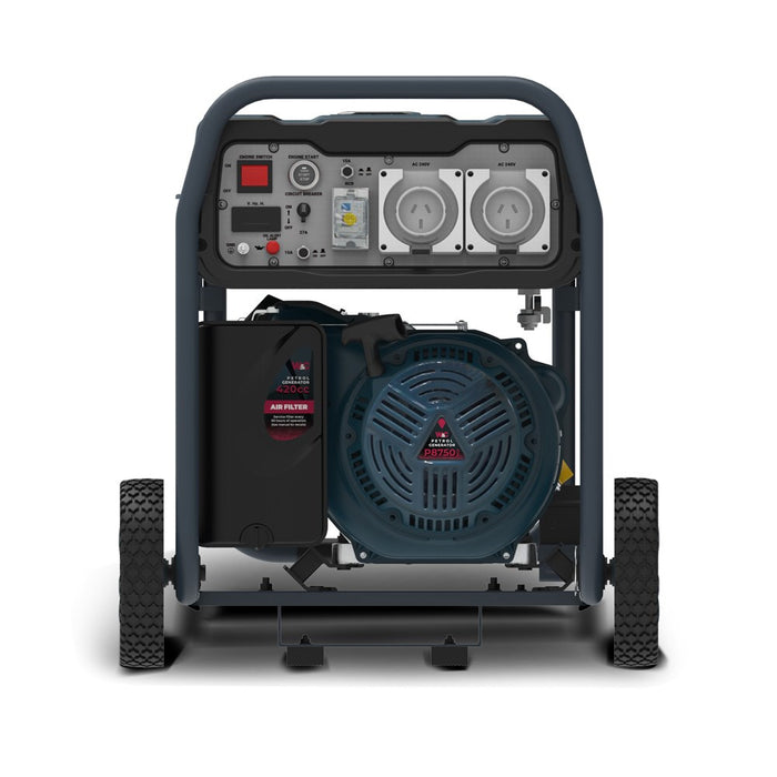 Welling & Crossley 8.75kVA (7,000W) Open Frame AVR Petrol Generator with E-Start and RCD - WC-P8750RCD
