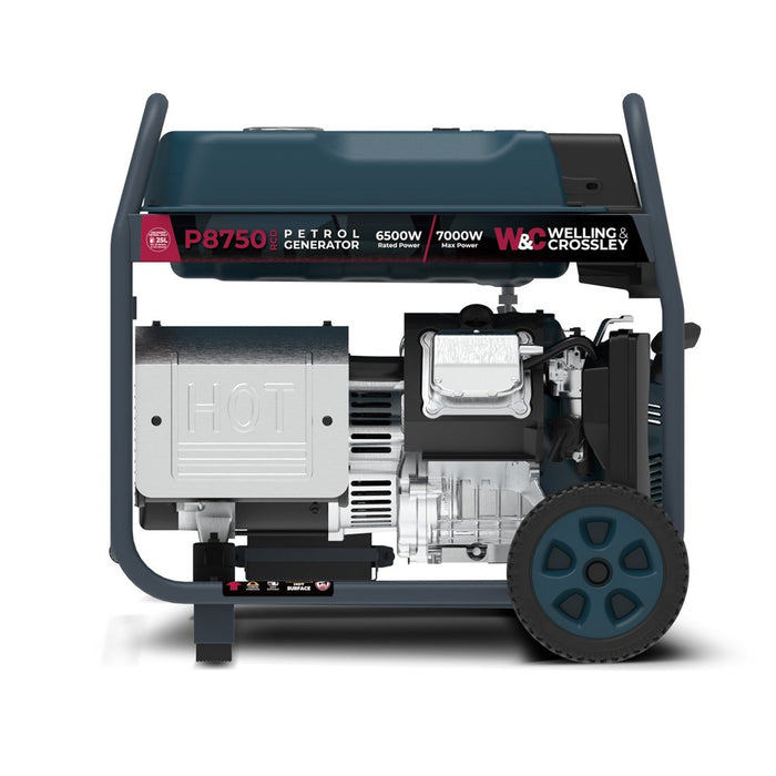 Welling & Crossley 8.75kVA (7,000W) Open Frame AVR Petrol Generator with E-Start and RCD - WC-P8750RCD