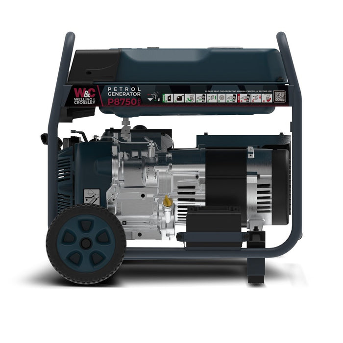 Welling & Crossley 8.75kVA (7,000W) Open Frame AVR Petrol Generator with E-Start and RCD - WC-P8750RCD