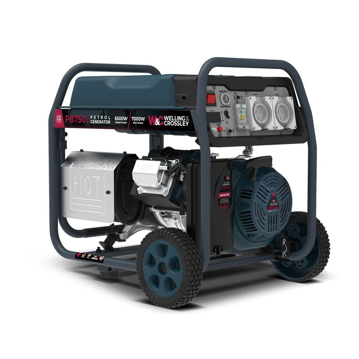 Welling & Crossley 8.75kVA (7,000W) Open Frame AVR Petrol Generator with E-Start and RCD - WC-P8750RCD