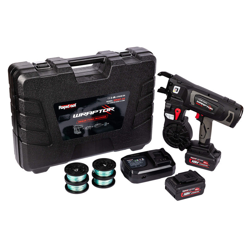 Rapidtool Wraptor 18V Cordless 12-44mm Rebar Tier Kit - WRAP-44