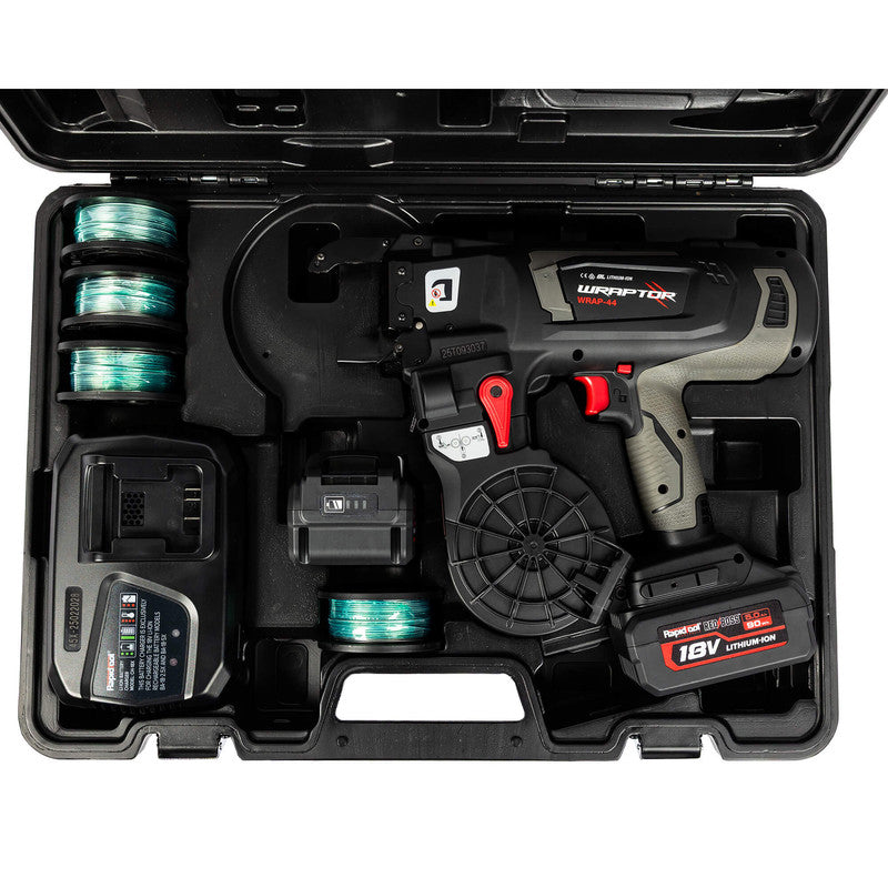 Rapidtool Wraptor 18V Cordless 12-44mm Rebar Tier Kit - WRAP-44