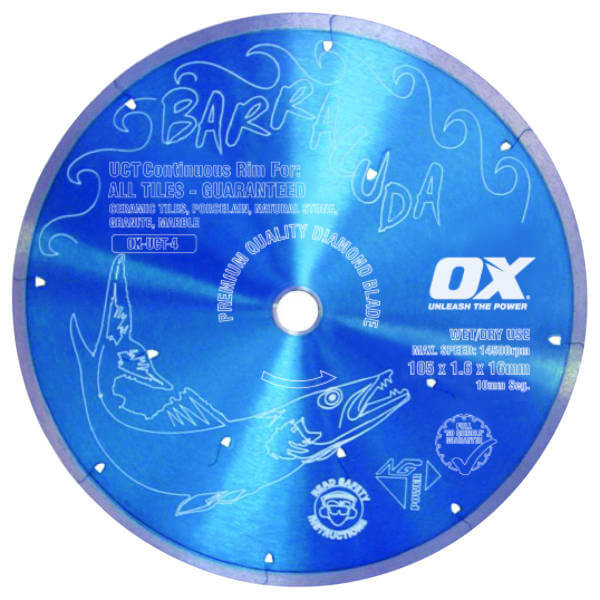 OX Barracuda OX-UCT-10 Continuous Tiling Rim Diamond Blade 10" 250mm