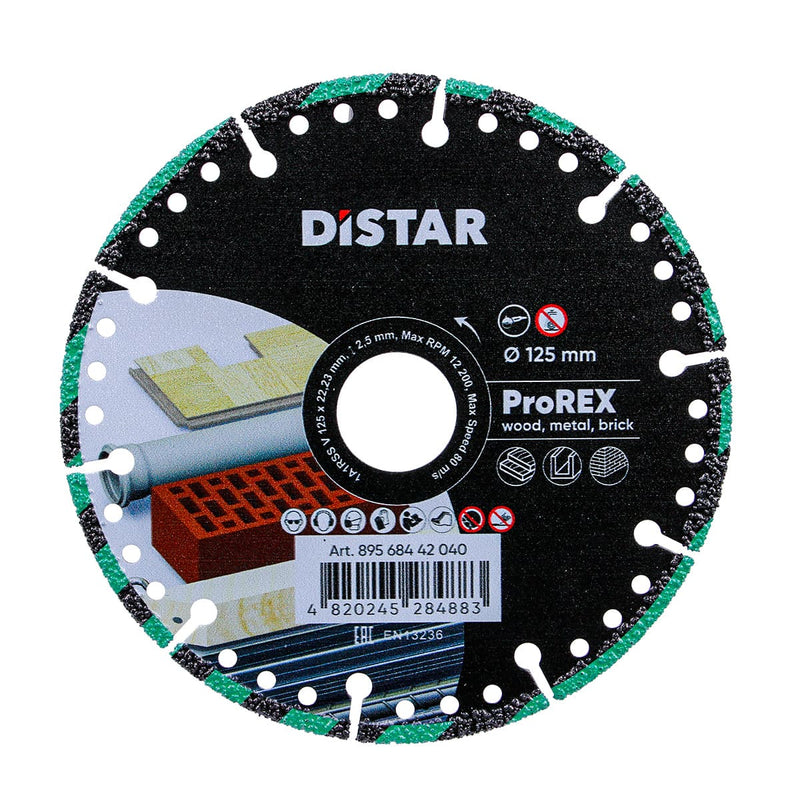 Distar Diamond Cutting Blade Steel, Wood, Plastic, Concrete, Brick 125mm Rex - 89568442040