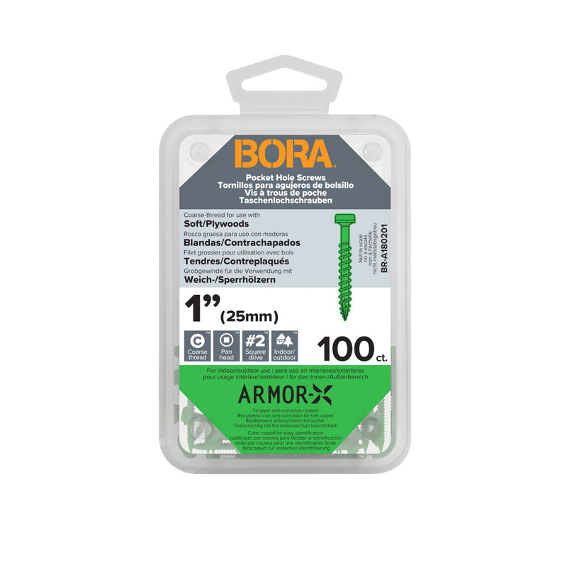 BORA Screws 1-Inch Coarse 100-pcs - BR-A180201