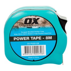 OX Professional 8m Duragrip Metric Tape Measure