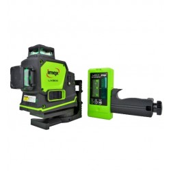 Imex 3 x 360° Green Multiline Beam Laser Level with Laser Detector 012-LX3DGD