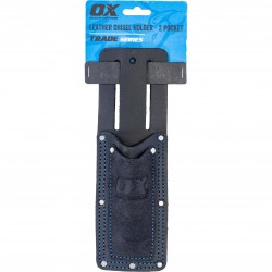 OX Trade Black Leather Chisel Holder - 2 Pocket OX-T265704