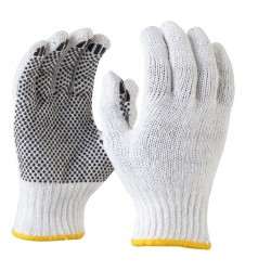 Maxisafe Knitted poly/cotton Polka Dot palm Mens Gloves GKP104-L