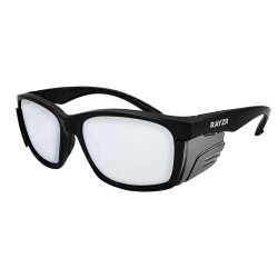 Maxisafe Rayzr Safety Glasses with microfibre bag - Black Frame with Clear Lens - ERZ384