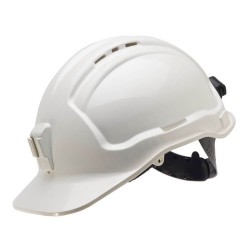 Maxisafe Tuffgard Vented Hard Hat with Sliplock Harness and Plastic Lamp Bracket  - HTG57PL-WH