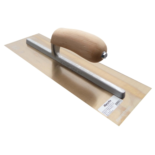 Marco Pro - German Premium Finishing Trowel - Golden Stainless - 355 X 120mm - Timber Handle